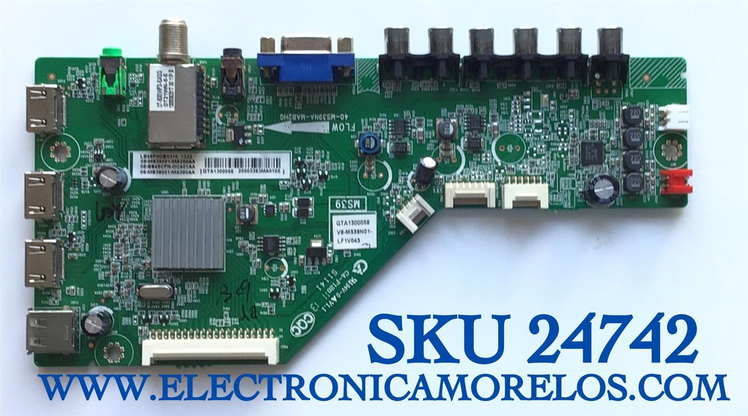 MAIN PARA TV TCL / NUMERO DE PARTE 08-SS46CFN-OC401AA / 40-MS39NA-MAB2HG / 08-MS39001-MA300AA / 08-MS39001-MA200AA / PANEL LVF460NE3L / MODELOS LE46FHDE5310 / LE46FHDE5310TAAA