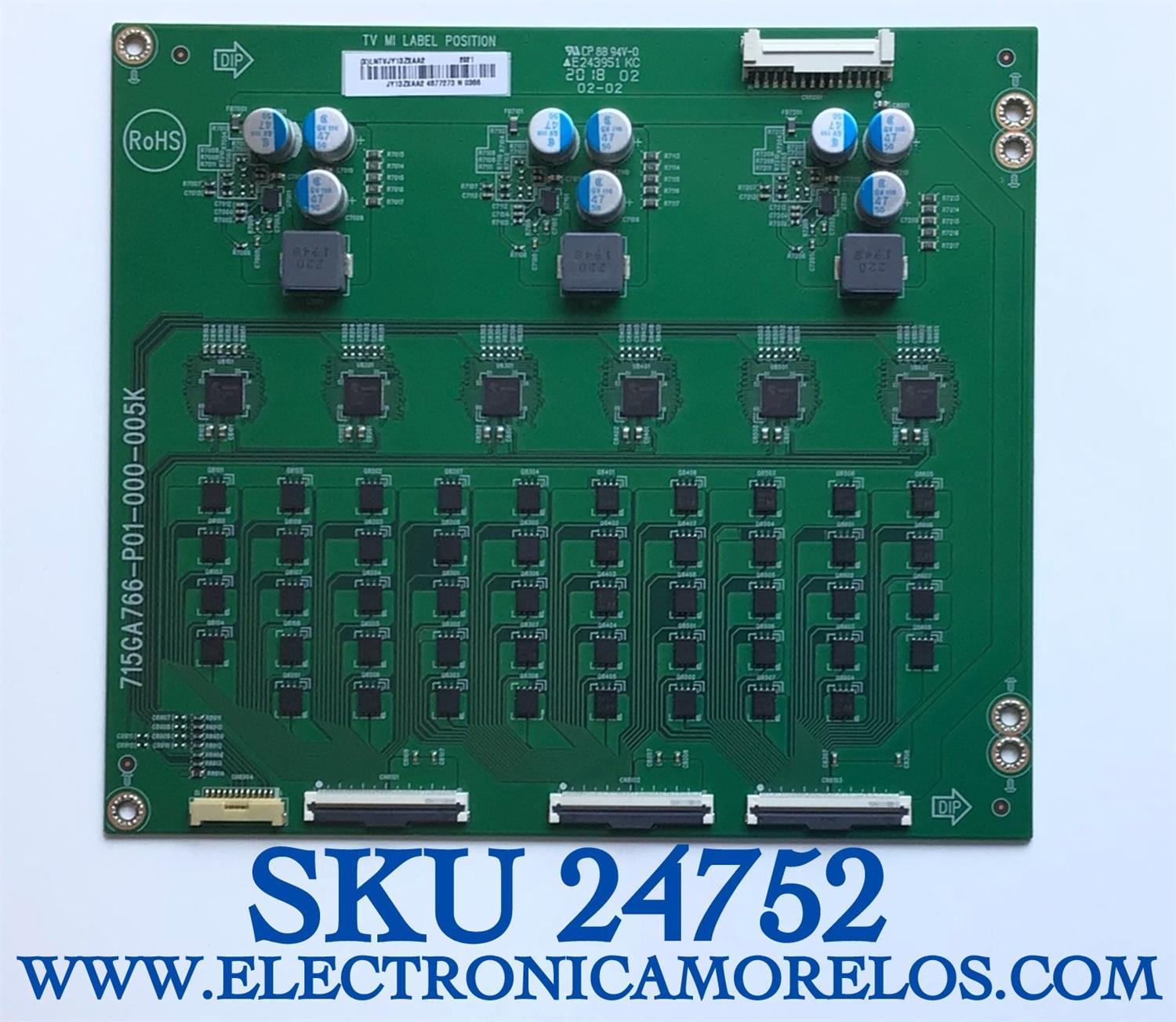 LED DRIVER PARA TV VIZIO / NUMERO DE PARTE LNTVJY13ZXAA2 / 715GA766-P01-000-005K / (X)LNTVJY13ZXAA2 / PANEL TPT650UA-QVN07.U / TPT650UA-QVN07.U REV:S900H / MODELO M65Q8-H1 / M65Q8-H1 LTYWZMKW