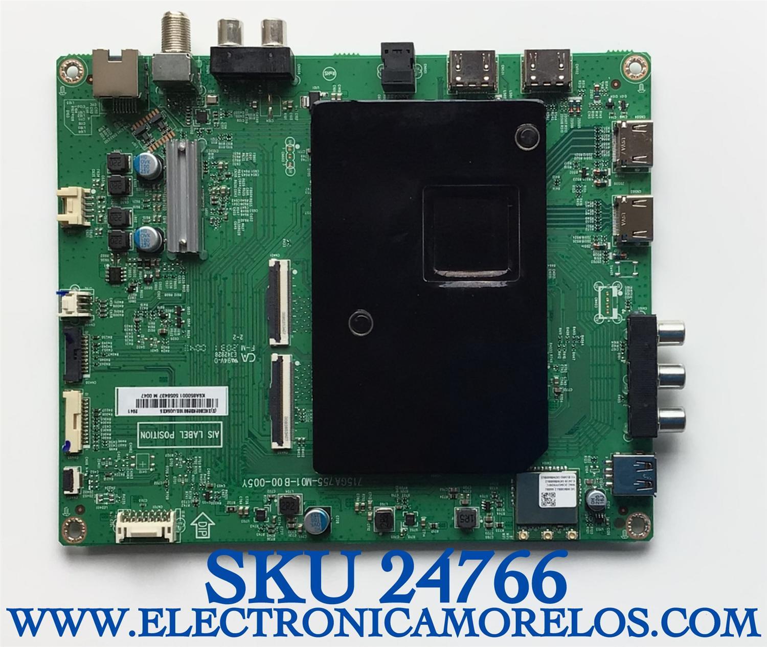 MAIN PARA SMART TV VIZIO 4K UHD QUANTUM CON HDR RESOLUCION (3840 x 2160) / NUMERO DE PARTE XKCB02K028 / 715GA755-M01-B00-005Y / (X)XKCB02K028010X/JQ5KX5 / KSA850001 / 5058437 / PANEL T850QVF06.0 / MODELO P85QX-H1 LTYAZUKW