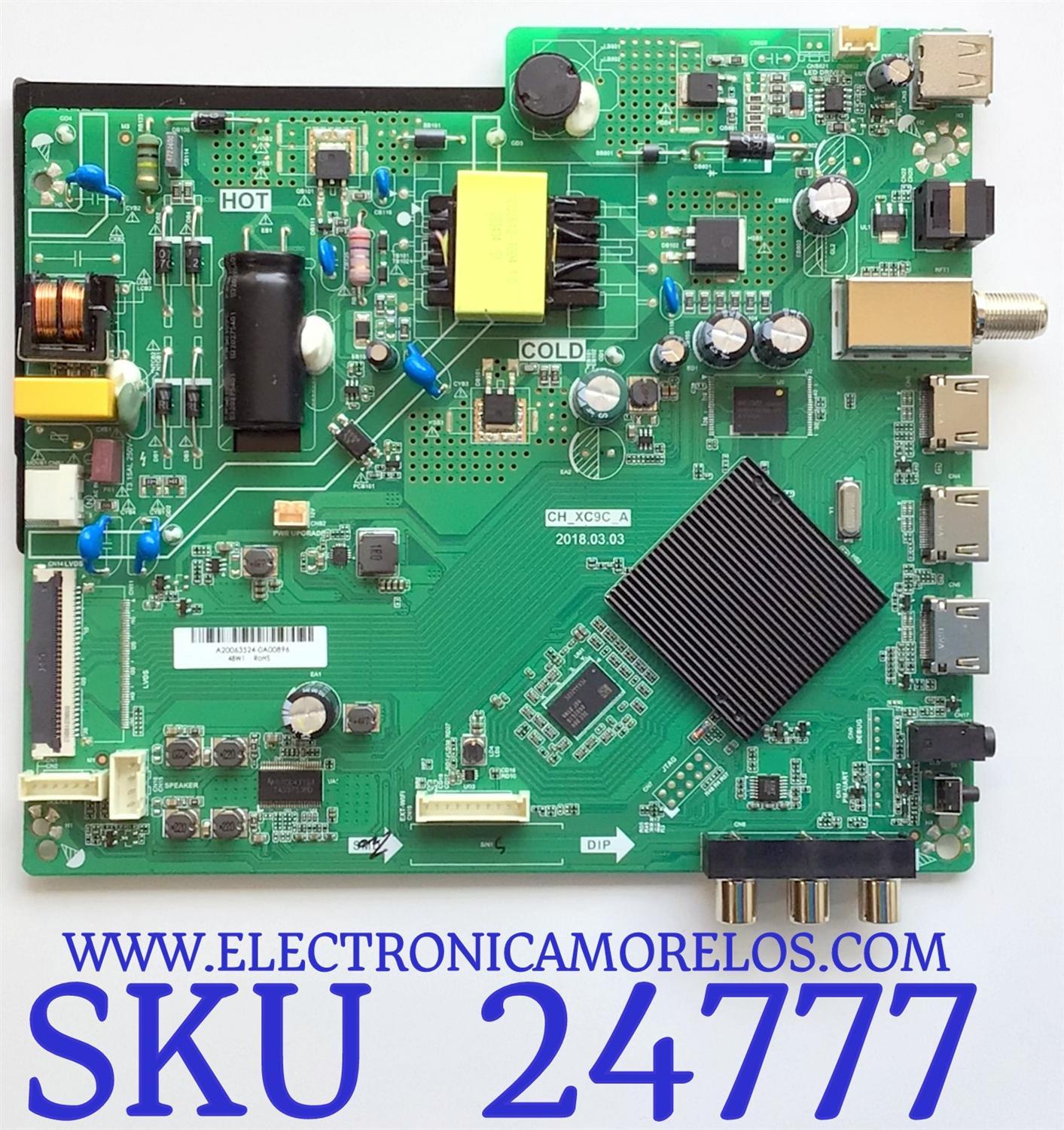 MAIN FUENTE (COMBO) ONN·ROKU TV (32) / NUMERO DE PARTE TPD.MS1603.PB751 / CH_XC9C_A / OSP603 / E232205 / PANEL C320Y19-D6 / MODELO 100012589 