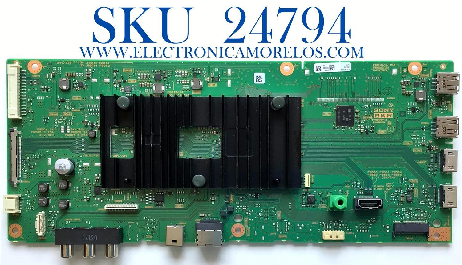 MAIN PARA TV SONY 4K·UHD·HDR / NUMERO DE PARTE A5019133B 220 / 1-002-204-11 / 100220211 / A-5019-133-B 220 / PANEL YSAF065CNS01 / DISPLAY ST6451D02-E / MODELO KD-65X75CH / KD65X75CH