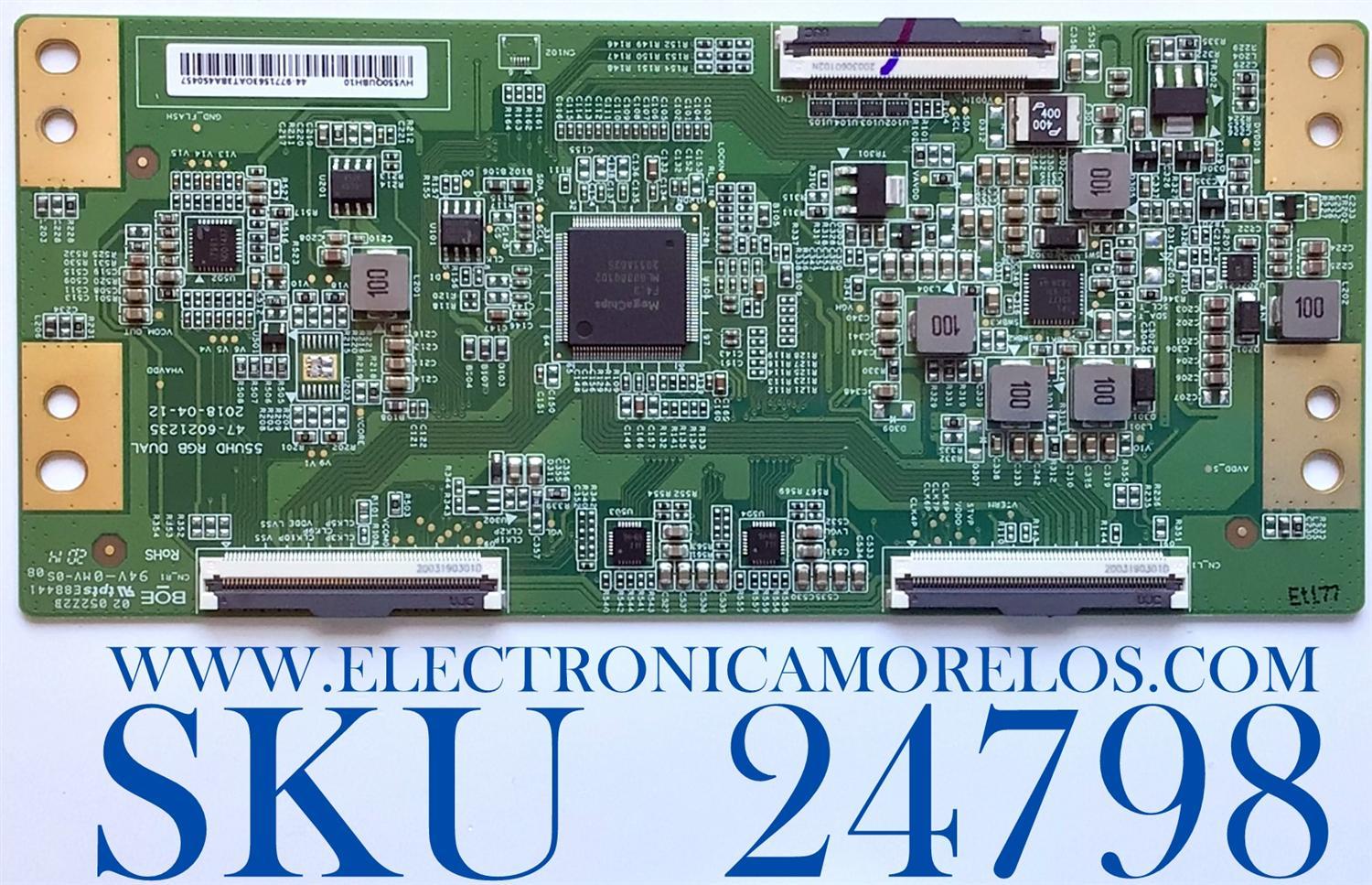 T-CON PARA VIZIO QLED 4K SMART TV / NUMERO DE PARTE 44-9771563O / 47-6021235 / HV550QUBH10 / 44-97715630 / B052004AA0068-02 / PANEL´S HV550QUB-H10 / BOEI550WU1_H / MODELO M556-G4 / M556-G4 LBPFQN / M556-G4 LBPFQNBW / M556-G4 LBPFQNBV