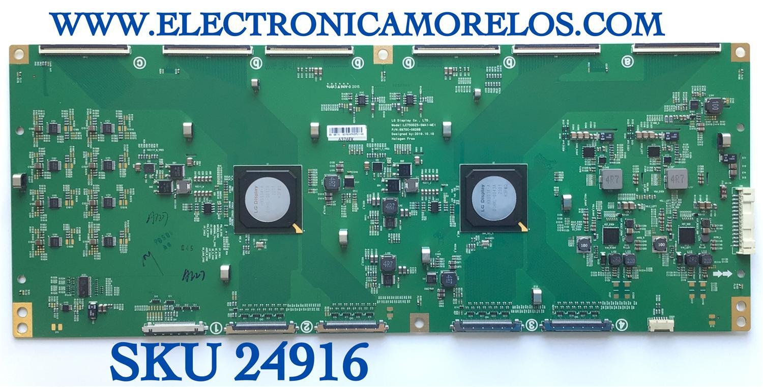 T-CON PARA TV LG NUMERO DE PARTE 6871L-6376E / 6870C-0826B / 6376E / PANEL HC650DAD-SLCAA-2142 / MODELO 65NANO99UNA.AUSWLJR / 65NAN099UNA