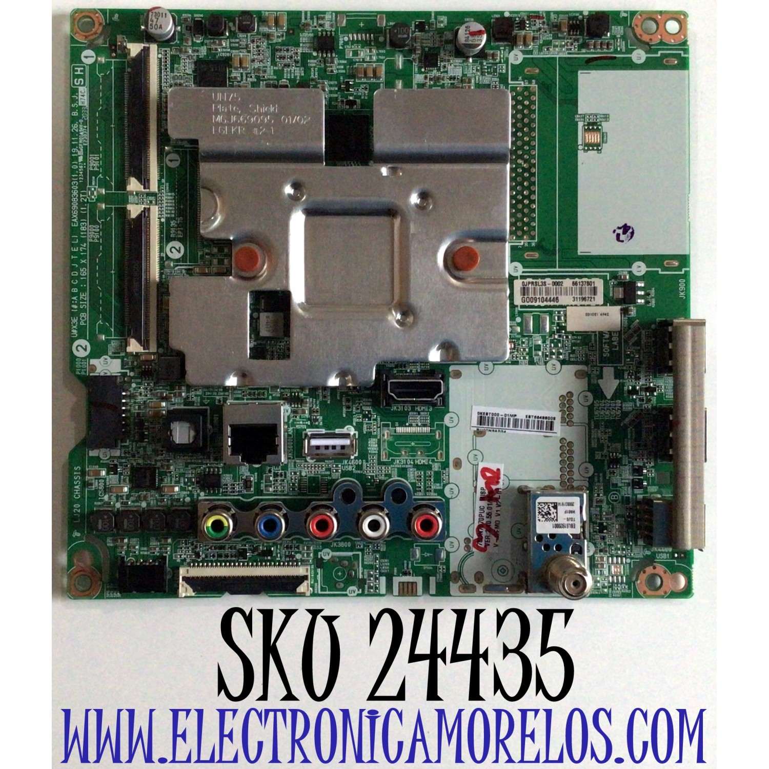MAIN PARA LG 4K UHD HDR  SMART TV RESOLUCION (3,840 X 2,160) / NUMERO DE PARTE EBT66488003 / EAX69083603(1.0) / 31196721 / 66137801 / EAX69083603 / PANEL NC750DQG-ABGR3 / DISPLAY HV750QUB-49D / MODELO 75UN7070PUC / 75UN7070PUC.AUSFLKR