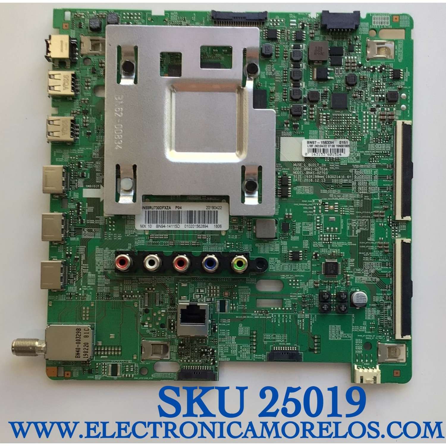 MAIN PARA TV SAMSUNG NUMERO DE PARTE BN94-14115D / BN41-02703A / BN97-15633H / 20190422 / 010201562894 / MODELO UN55RU730DFXZA CA04 / UN55RU7300FXZA