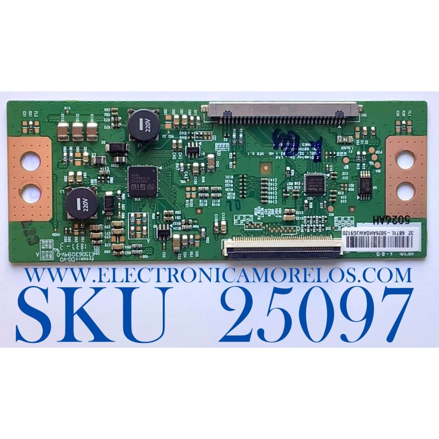 T-CON PARA TV ALUX NUMERO DE PARTE 6871L-5026A / 5026AH / E15063094V-0 / 6871L-5026AH0AWJG120 / PANEL LC320DXY(SY)(A7) / MODELO AL32ASHD