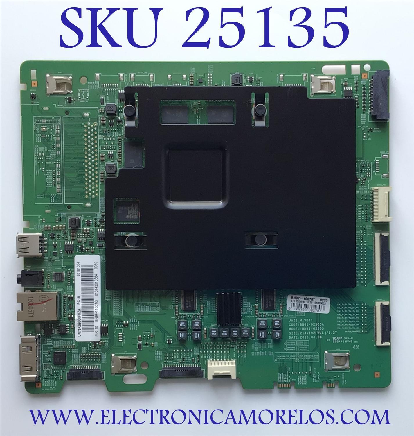 MAIN PARA TV SAMSUNG NUMERO DE PARTE BN94-11007G / BN41-02505A / BN97-10676T / BN9411007G / PANEL CY-QK075FLNV1H / MODELO UN75KS9000FXZA DA02
