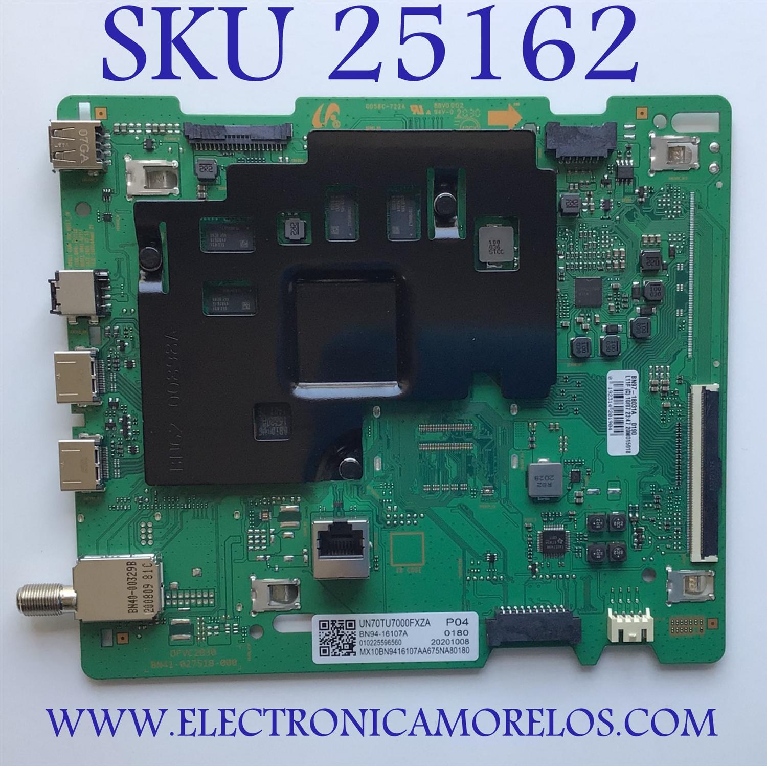 MAIN PARA TV SAMSUNG 4K·UHD·HDR SMART TV / NUMERO DE PARTE BN94-16107A / BN41-02751B / BN97-18031A / BN96-52702A / BN9416107A / BN41-02751B-000 / PANEL CY-BT070HGJV1H / MODELO UN70TU7000 / UN70TU7000FXZA GB02
