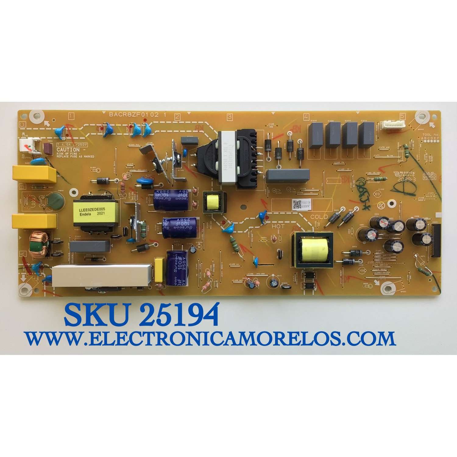 FUENTE DE PODER PARA TV PHILIPS / NUMERO DE PARTE ABG8MPWT / BACR8ZF01 02  1 / P000001108 / PANEL HV650QUB-N9E / MODELO 65PFL5604/F7  A