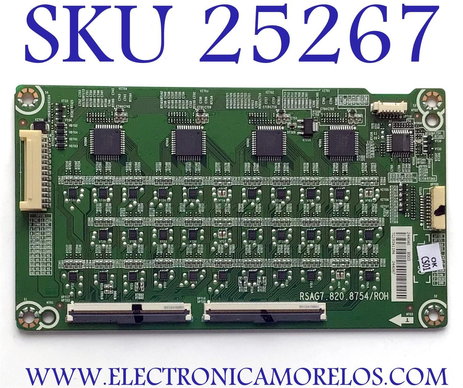 LED DRIVER PARA TV HISENSE / NUMERO DE PARTE 244046 / RSAG7.820.87547ROH / 244047 / E303981 / PANEL HD550V3U51-TAL3\S0\FJ\GM\ROH / 245526 / MODELO 55H8F 55A6501EU