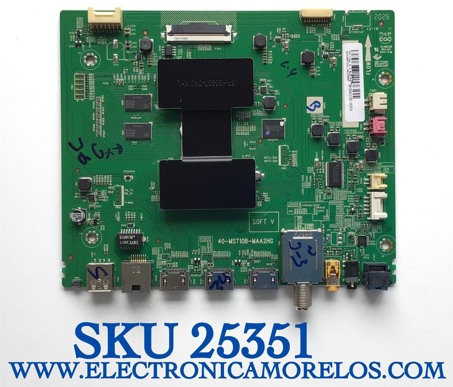 MAIN PARA TV SANYO/ SVS1MST101-MA200CK / 40-MST10B-MAA2HG / DMD9002185-00504 / DMD9002185 / MODELO FW65R70F