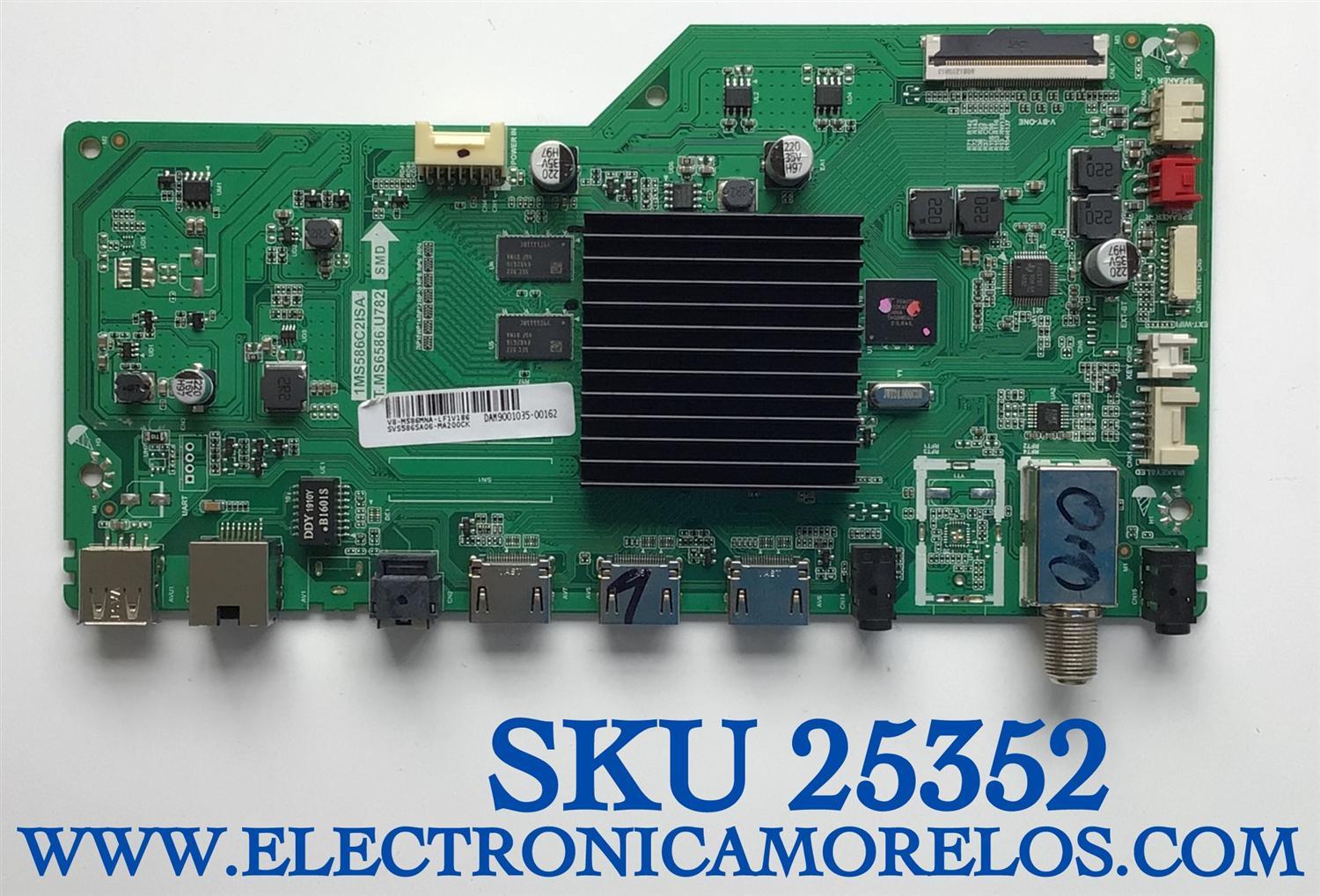 MAIN PARA TV HKPRO SVS586SA06-MA200CK / 1MS586C2ISA / T.MS6586.U782 / V8-MS86MNA-LF1V186 / DAM9001035-00162 /  ESTA TARJETA ES  CHINA Y ES UTILIZADA EN DIFERENTES MARCAS Y MODELOS / ENTRAR A DESCRIPCIÓN DEL PRODUCTO 