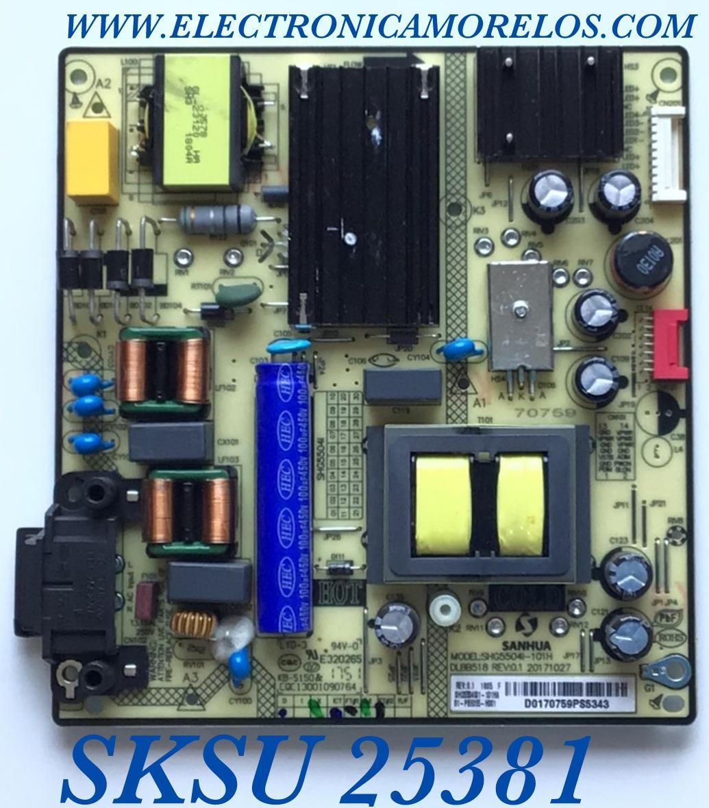 FUENTE PARA TV PIONEER NUMERO DE PARTE 81-PBE055-H001 / SHG5504I-101H / SHG5504I01-101HA / D0170758PS1269 / MODELO PLE55S08UHD