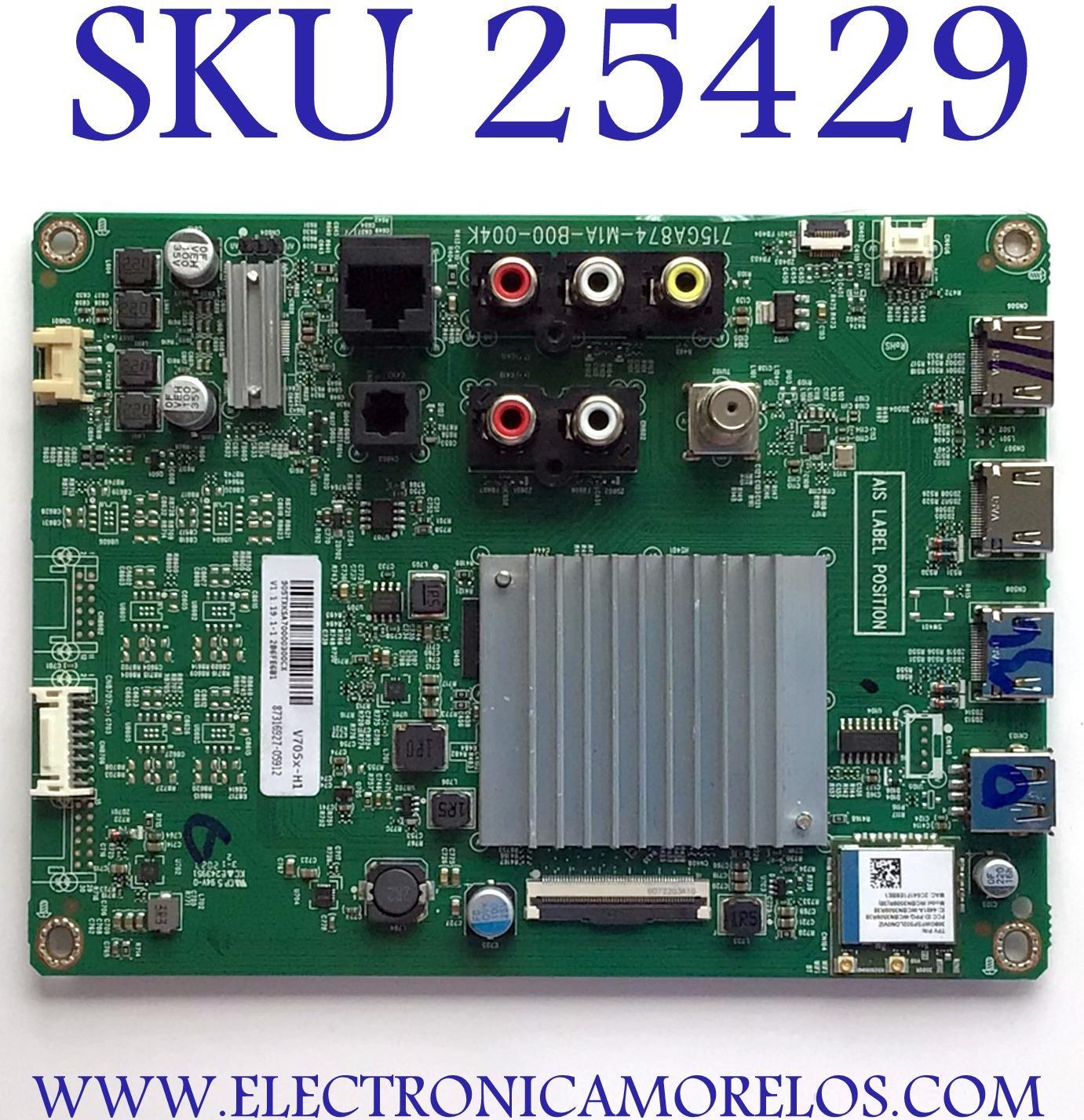 MAIN PARA TV VIZIO / NUMERO DE PARTE 905TXKSA70000300CX / 715GA874-M1A-B00-004K / PANEL TPV700B5-U2T01.D REV:S02L / DISPLAY CV700U2-T01 REV:02 / MODELO V705X-H1 LTCHC	