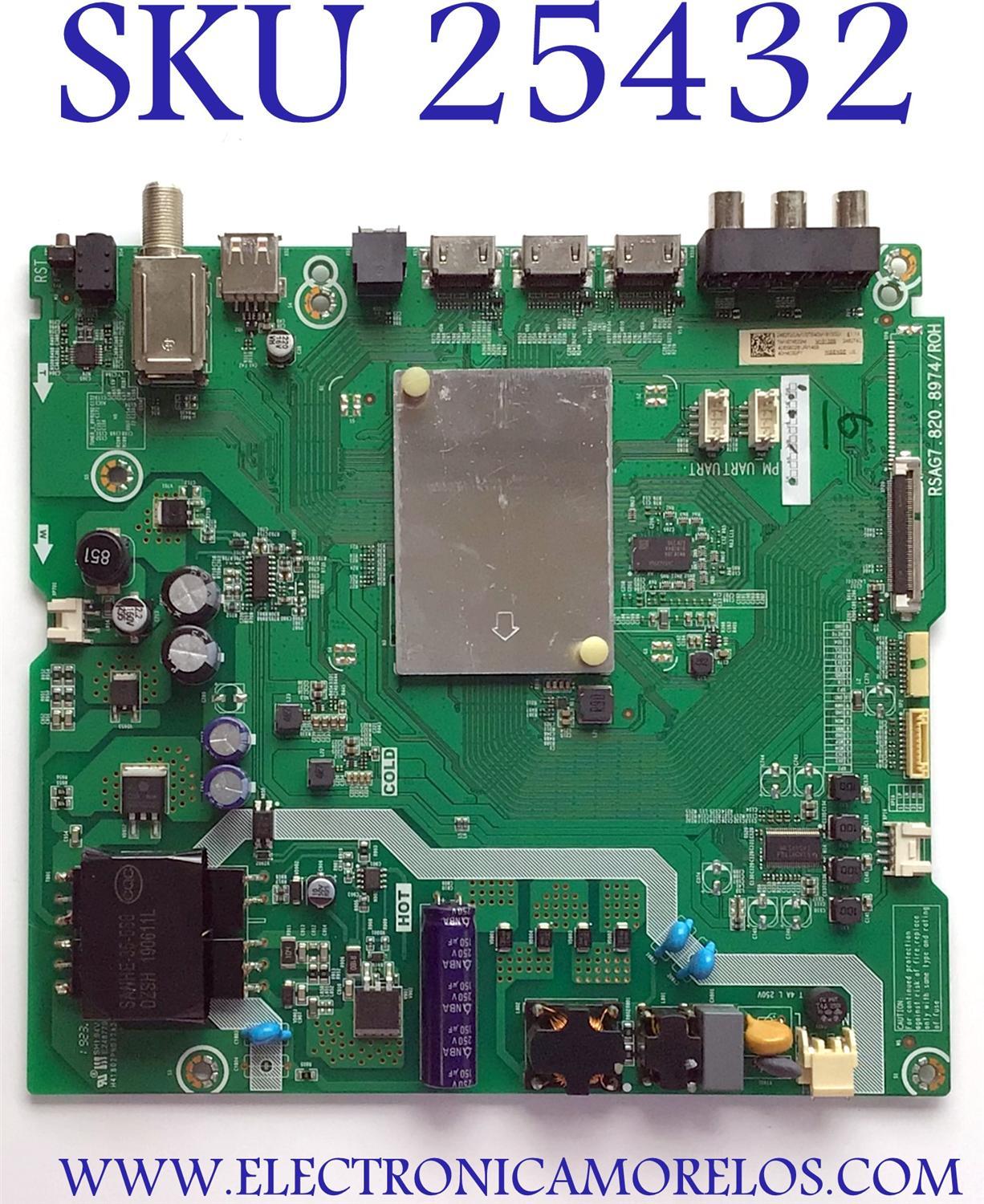 MAIN FUENTE ((COMBO)) PARA HISENSE·ROKU TV / NUMERO DE PARTE 248272 / RSAG7.820.8974/ROH / 40E5602EUR / 248274 / PANEL JHD396V1F01-TXL1/S1/FM/ROH / DISPLAY V400HJ6-PE1 / MODELO 40H4030F1