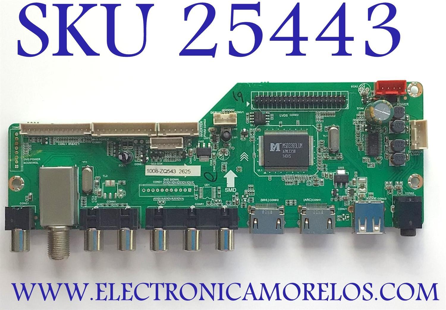 MAIN PARA TV RCA / NUMERO DE PARTE 65120RE01M3393LNA35-B2 / LD.M3393.B / MK-RE01-141008-ZQ543 / 1008-ZQ543 / PANEL'S T650HVN05.8-12V / T650HVN05.502-12V / T650HVN05.1-12V / MODELO LED65G55R120Q