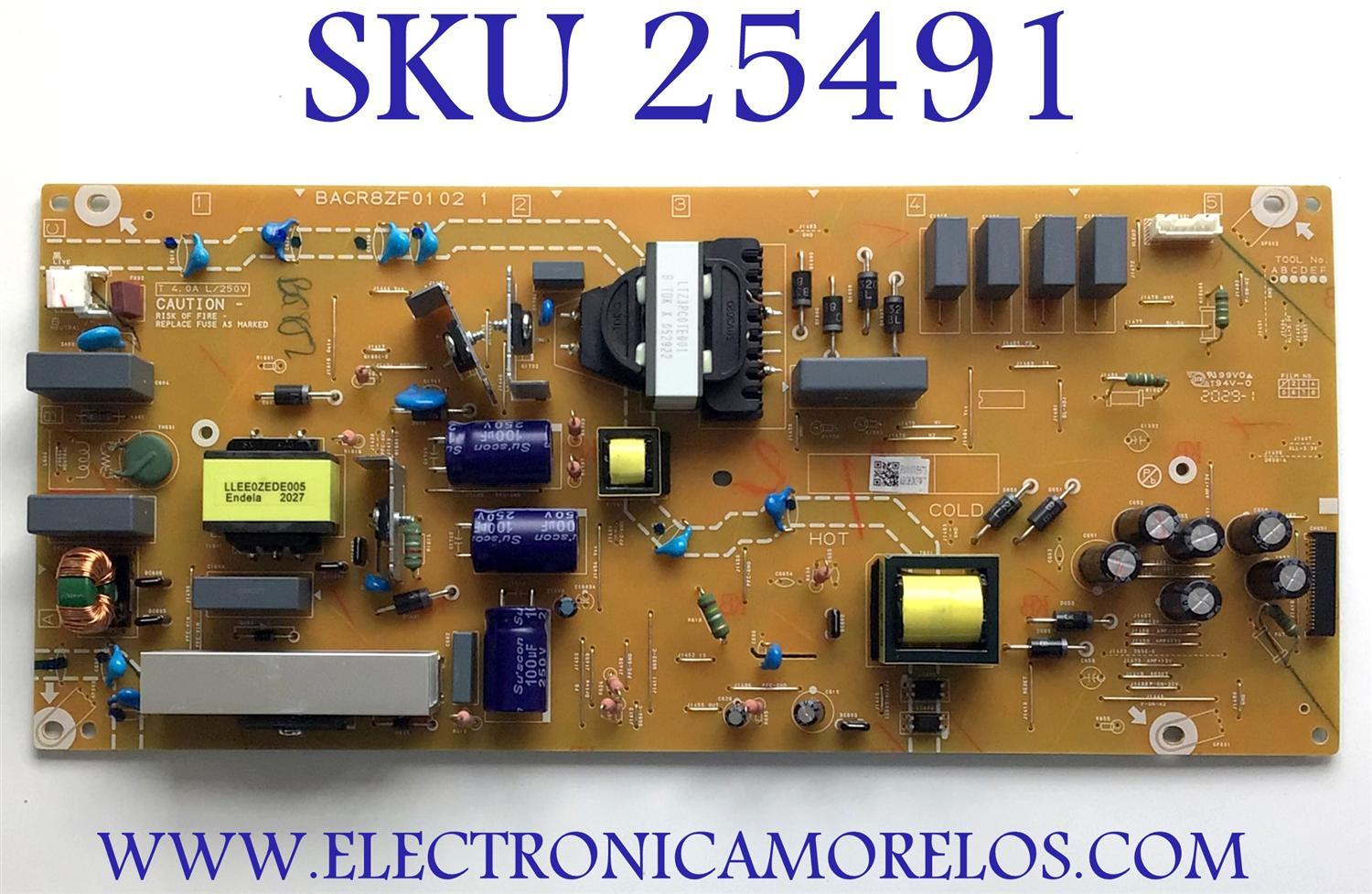 FUENTE DE PODER PARA TV PHILIPS / NUMERO DE PARTE ABG8JMPWT BACR8ZF0102 1 / BACR8ZF01021 / PANEL HV650QUB-N9E / MODELO 65PFL5604/F7 A