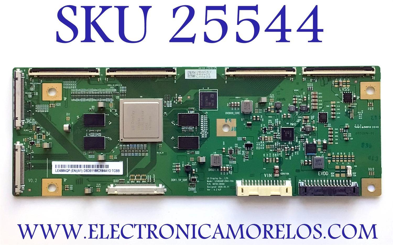 T-CON PARA TV SONY NUMERO DE PARTE 6614C / 6870C-0848C / LE480AQP-ENA1-TCA / PANEL LE480AQP(EN)(A1) / MODELO XBR-48A9S