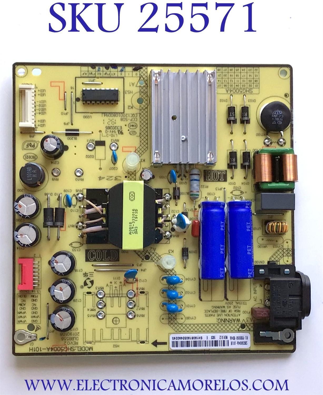 FUENTE PARA TV PIONEER / NUMERO DE PARTE ESTA  81-PBE050-H4A / SHG5004A-101H / SH1906190324A0245 / MODELO PLE-43S09UHD / PLE43S09UHD