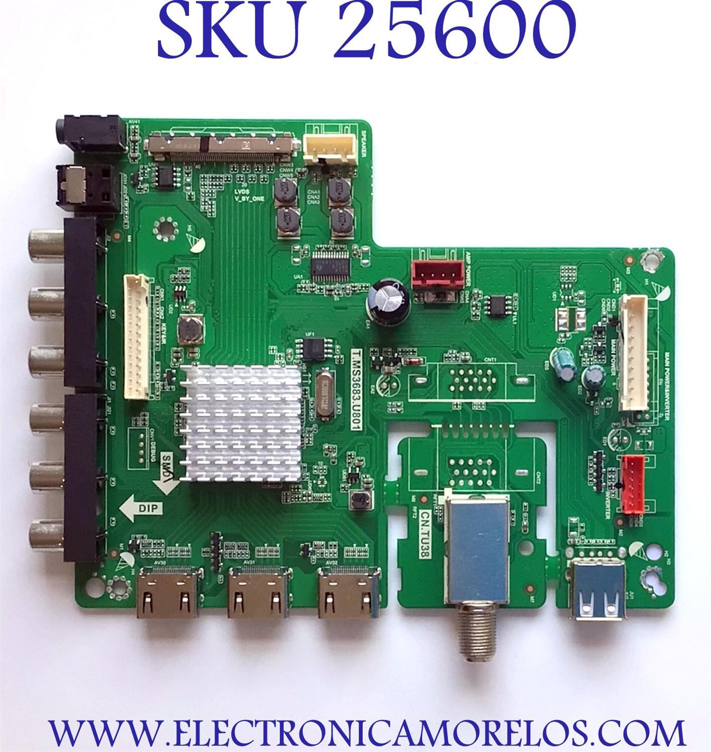 MAIN PARA TV SCEPTRE NUMERO DE PARTE A19105301-0A00171 / T.MS3683.U801 / CN.TU38 / V750DK1-QS3 / PANEL DCT750QVN04.6 / MODELO N75
