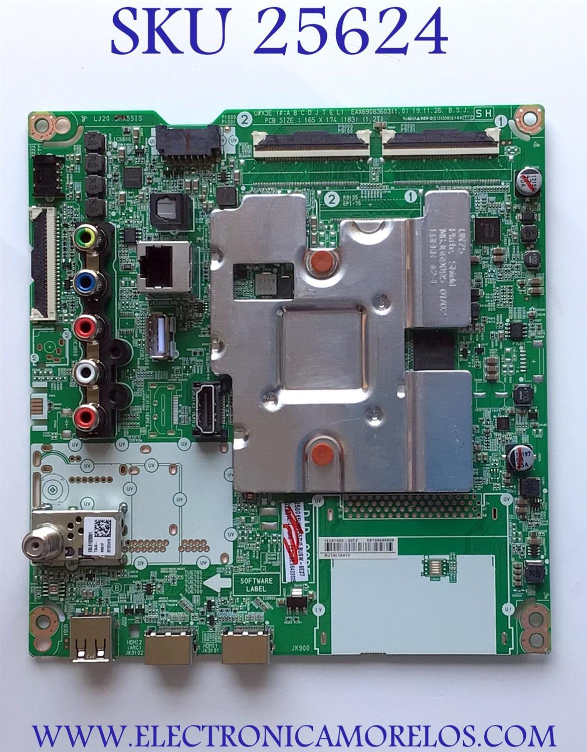 MAIN PARA TV LG NUMERO DE PARTE EBT66433305 / EAX69083603(1.0) / 1EEBT000-00TZ / RU14E1A01Y / PANEL NC650DQG-AAHX1 / DISPLAY LC650DQJ(SM)(A1) / MODELO 65UN6955ZUF.BUSWLKR