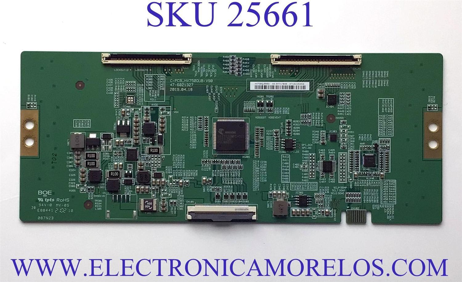 T-CON PARA TV VIZIO  (( NUEVA )) NUMERO DE PARTE 44-9771784B / 47-6021327 / C-PCB_HV750QUB-V90 / HV750QUBN9D / PANEL BOEI750WQ1 / MODELOS V755-H4 / V755-H4 LBNFB4 / V755-H4 LBNFB4KX / V755-H4 LBNFB4KW / V755-J04 / V755-J04 LBNFE5 / V755-J04 LBNFE5KX - Imagen 1
