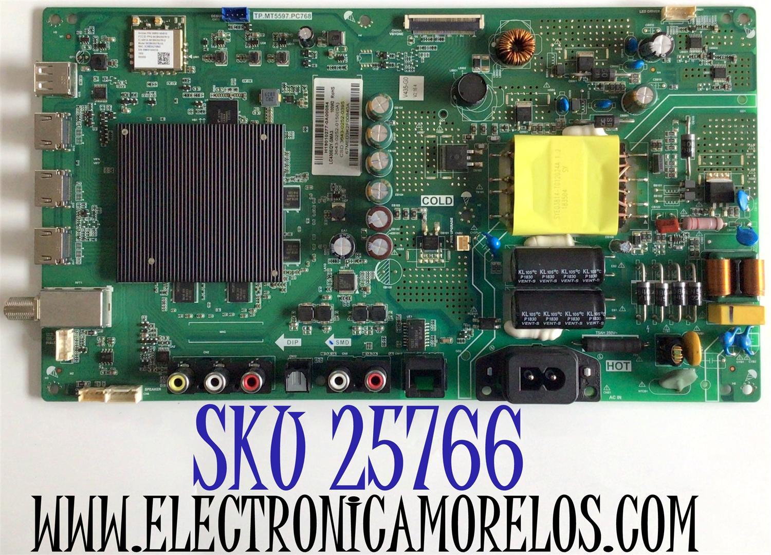 MAIN FUENTE (COMBO) PARA TV VIZIO / NUMERO DE PARTE 3643-0252-0395 / TP.MT5597.PC768 / LC430EQY-SMA3 / 3643-0252-0150 / 3643-0252-0150(0A) / MODELO V435-G0 / V435-G0 LAUKQE  / DISPLAY LC430EQY(SM)(A3) / V435-G0 LAUKQEKV