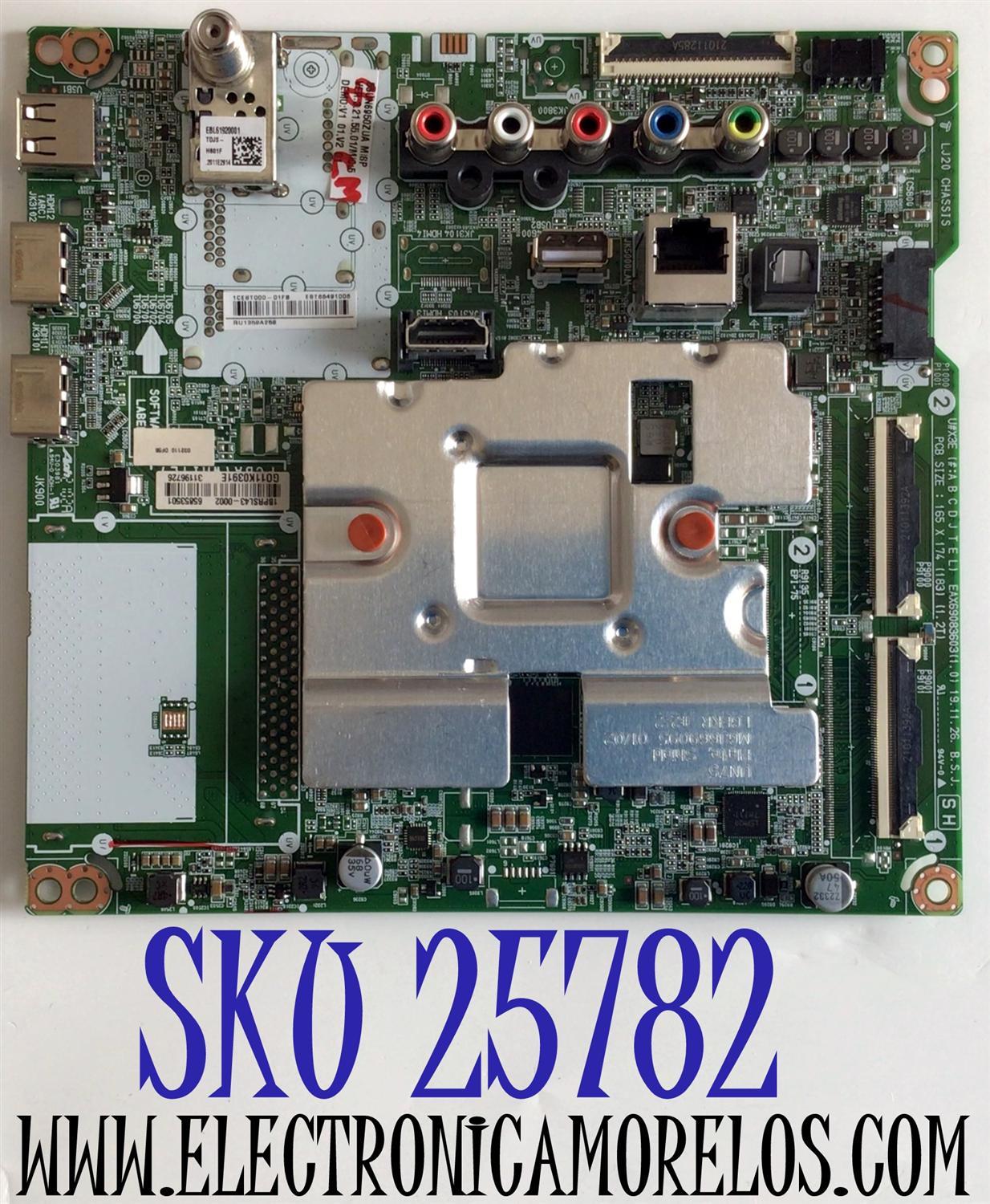 MAIN PARA TV LG 4K UHD SMART TV / NUMERO DE PARTE EBT66491006 / EAX69083603 / EAX69083603(1.0) / 65853501 / 31196726 / PANEL NC550DGG-AAGPA / DISPLAY LC550DGJ(SL)(A2) / MODELO 55UN6950ZUA / 55UN6950ZUA.AUSWLKR