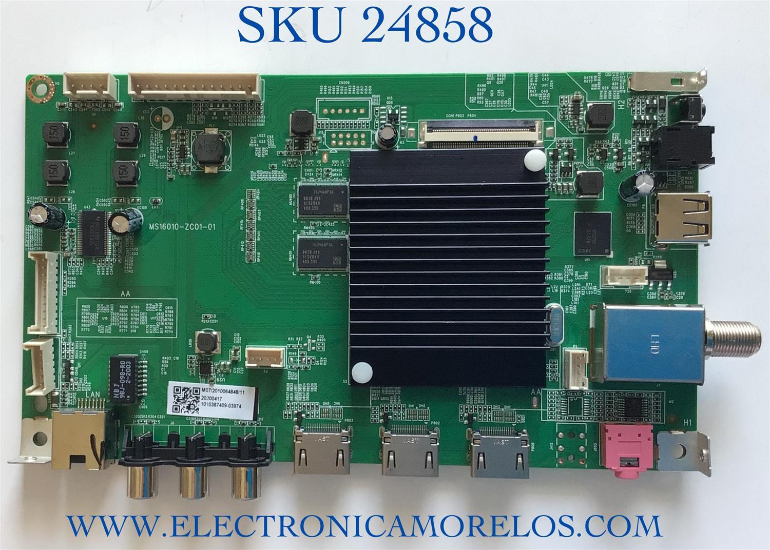 MAIN PARA TV JVC ORIGINAL ROKU TV 4K UHD HDR / NUMERO DE PARTE 515C16010M07 / MS16010-ZC01-01 / 2E01413B0 / E503744 / 18134210034 / KB6160A / PANEL CC500PV1D02 / DISPLAY CC500PV5D VER.17 / CC500PV5D VER.20 / MODELO LT-50MAW595