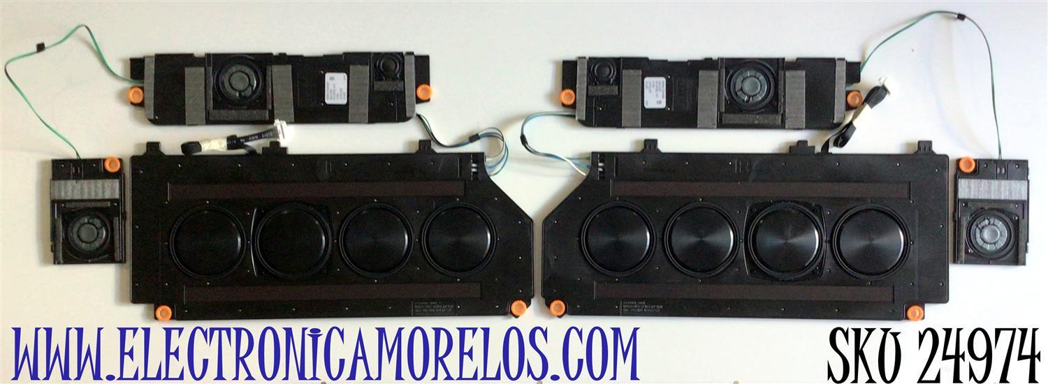 KIT COMPLETO DE BOCINAS (6 PIEZAS) PARA TV SAMSUNG QLED NEO 8K SMART TV / BN96-53040B / 65Q900A / 800A / BN63-19456A001 / BN63-19455A001 / MODELOS QN75QN800 / QN75QN800AFXZA / QN75QN800AFXZA CA01 / QN85QN800 / QN85QN800AFXZA / QN85QN800AFXZA AA01