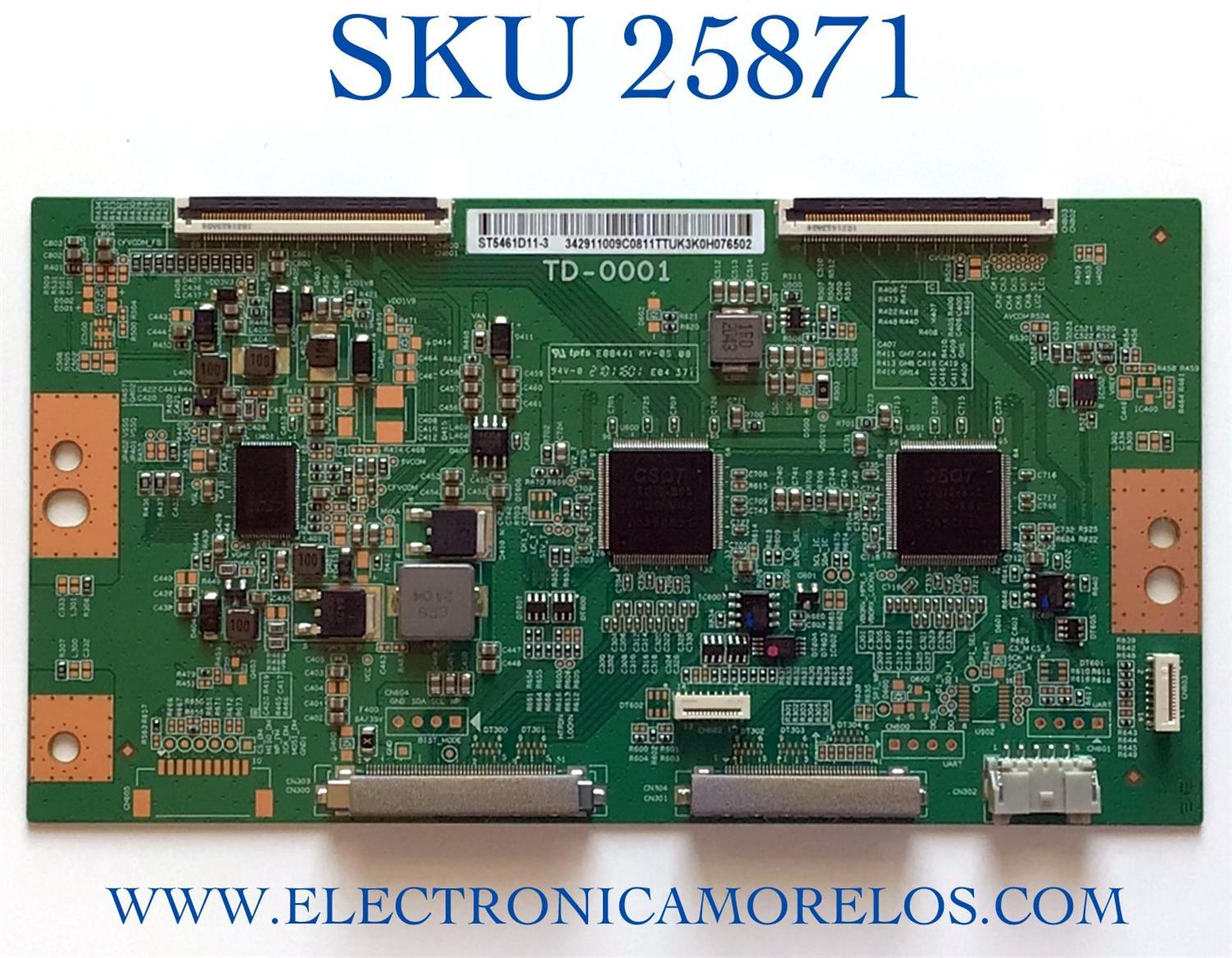 T-CON PARA TV SONY / TCL 4K UHD SMART TV / NUMERO DE PARTE ST5461D11-3 / TD-0001 / 342911009C0 / PANEL'S YDM055DCS11 / LVU550NDHL CD9W00 V1 / MODELOS XR-55X90J / XR55X90J / KD-55X85J / KD55X85J