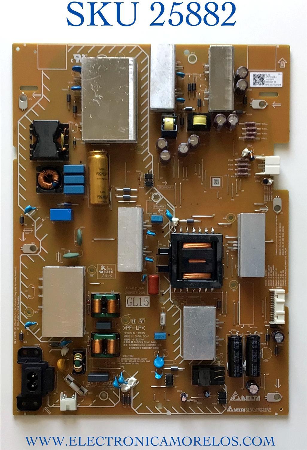 FUENTE PARA TV SONY NUMERO DE PARTE 101015011 / AP-P313AM A / PANEL YSBM065CNO11 / MODELO KD-65X80J
