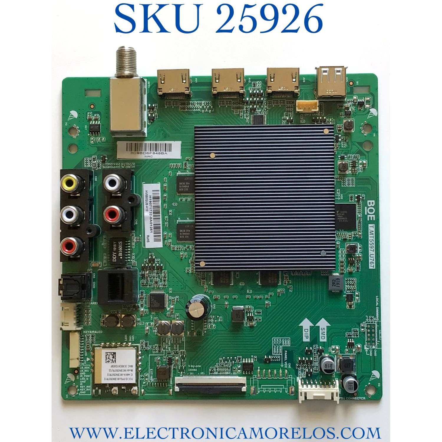 MAIN PARA TV VIZIO NUMERO DE PARTE 21201-01819 / T.MT5597.U767 / 4700002454 / H1971732-0A01251 / PANEL BOEI550WU1_h / MODELO V555-G4 LHBFYKLV