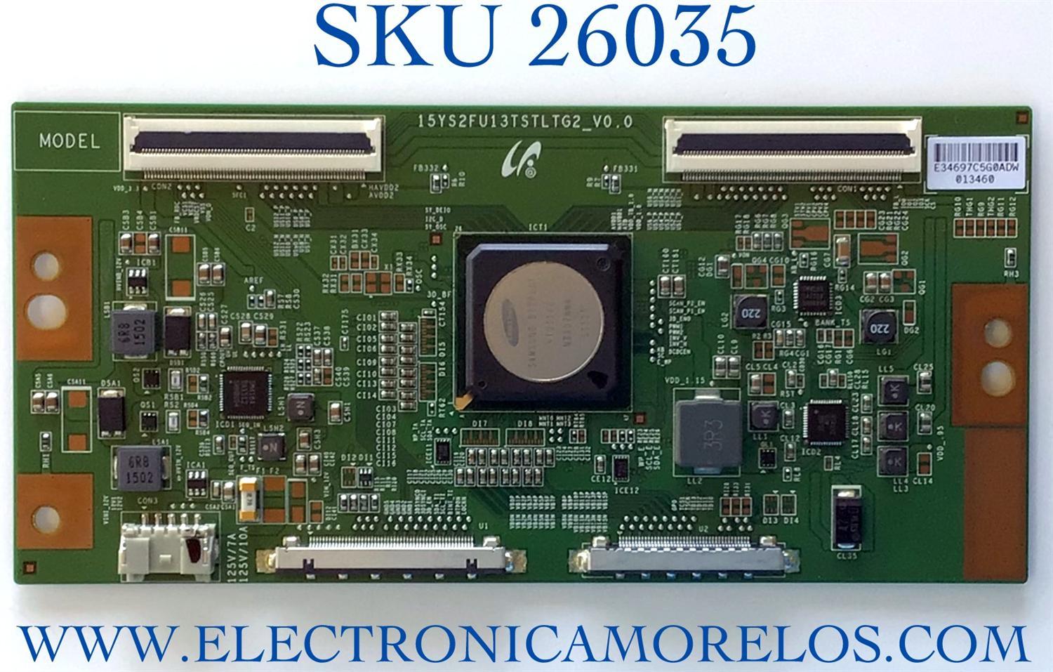 T-CON PARA TV SONY NUMERO DE PARTE LJ94-34697C / 15Y2FU13TSTLTG2_V0.0 / 34697C / PANEL SYV5543 / MODELO  XBR-55X810C