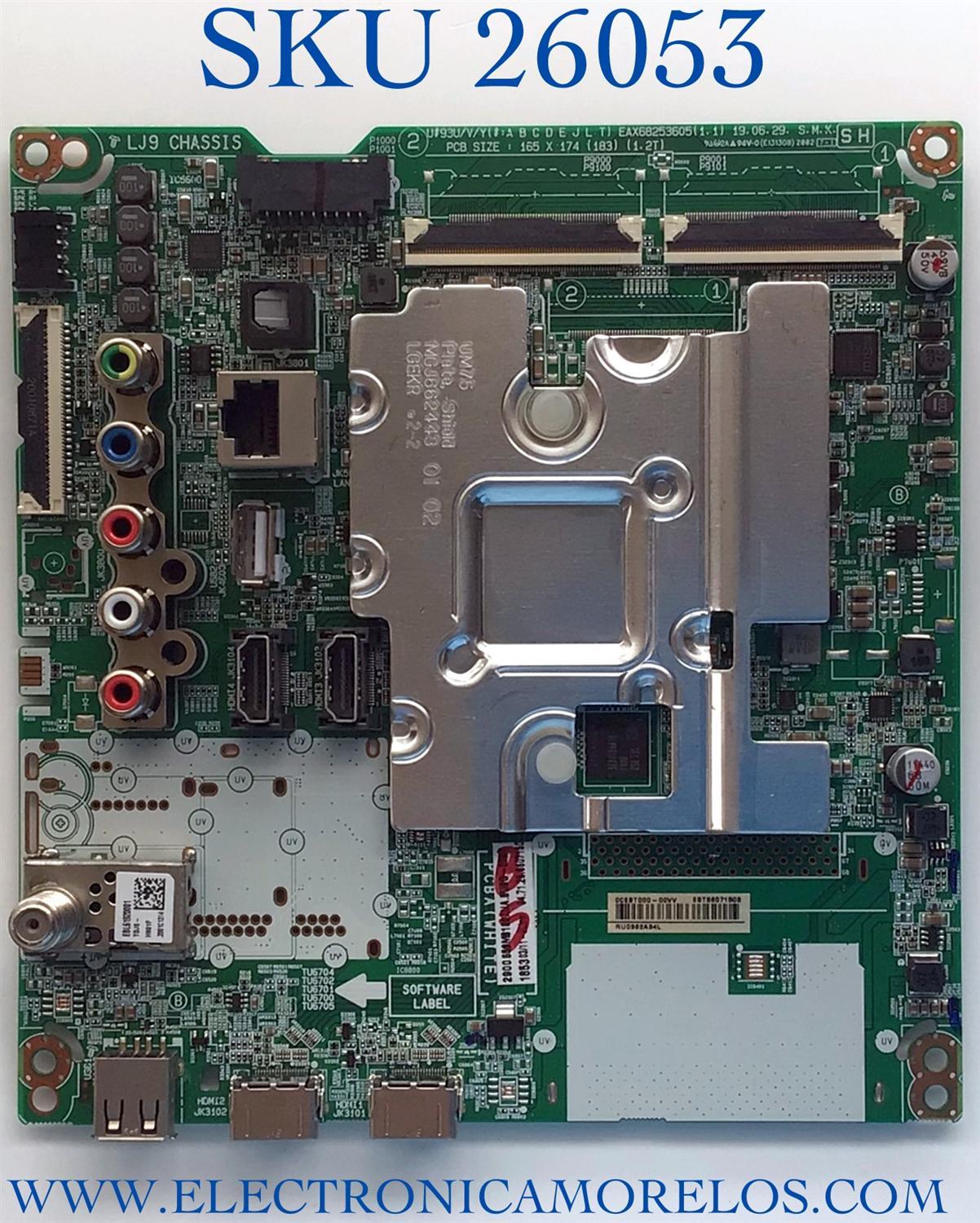 MAIN PARA TV LG NUMERO DE PARTE EBT66071503 / EAX68253605 / PANEL NC550EQG-ABHH1 MODELO 55SM8100AUA.BUSGL0R / 55SM8100AUA