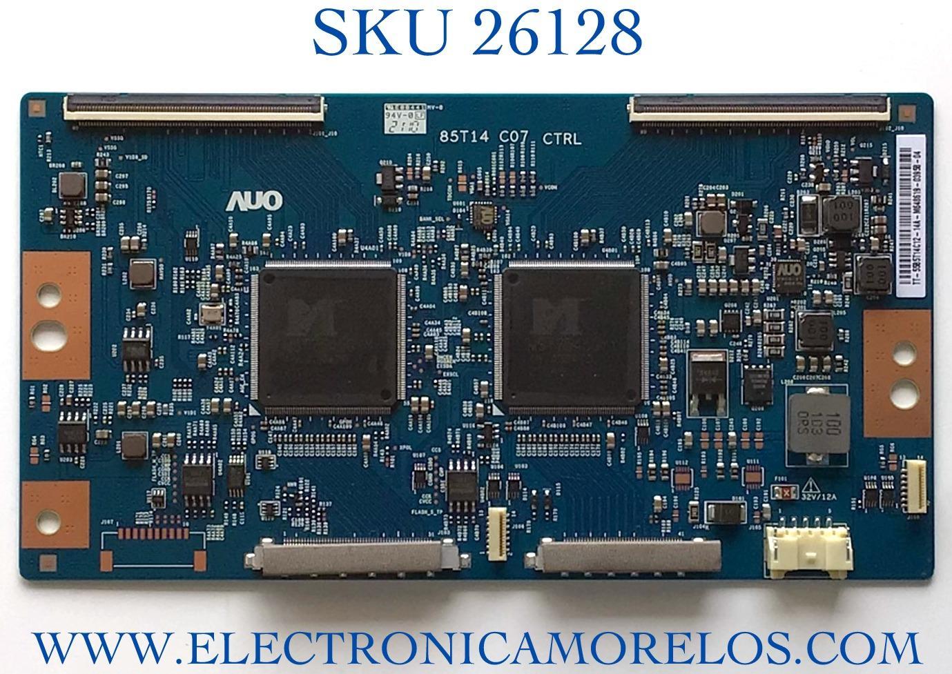 T-CON PARA TV SONY NUMERO DE PARTE 5585T14C12 / 85T14 C07 CTRL / PANEL YDBO085DNU11 / DISPLAY T850QVN03.G / MODELOS KD-85X91CJ / KD85X91CJ / KD-85X91J / KD8591J