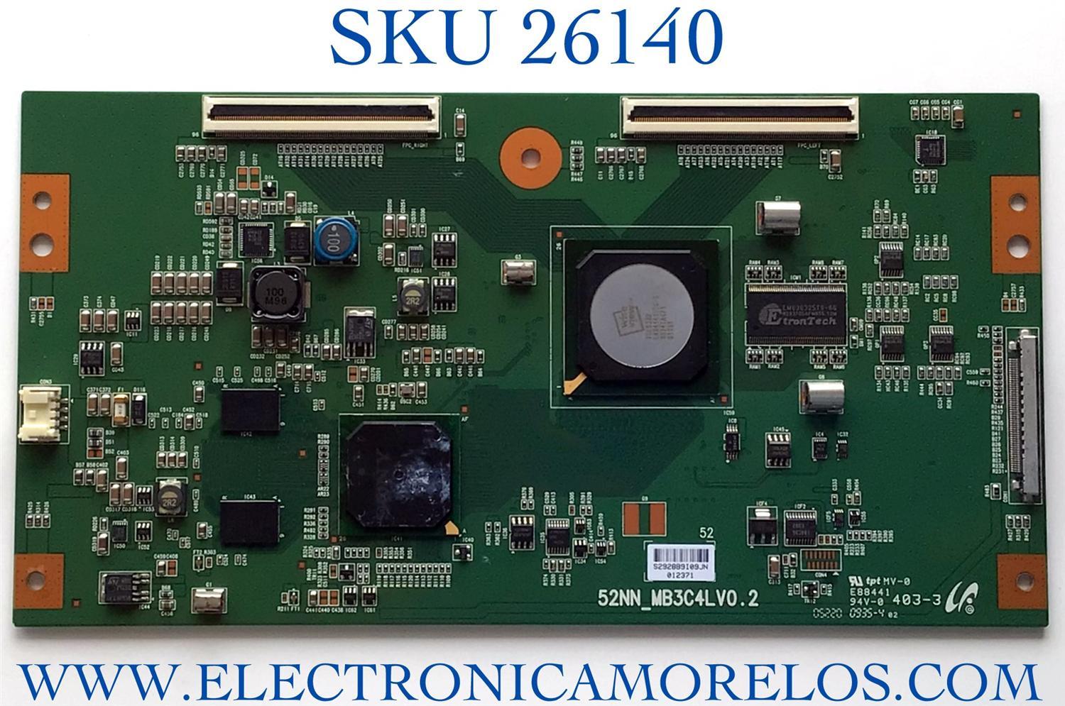 T-CON PARA TV SONY NUMERO DE PARTE 2928B / 52NN_MB3C4LV0.2 / S2928B9I09JN / PANEL LTY520HE12 / MODELOS KDL-52S5100 / KDL52S5100 / KDL-55V5100 / KDL55V5100