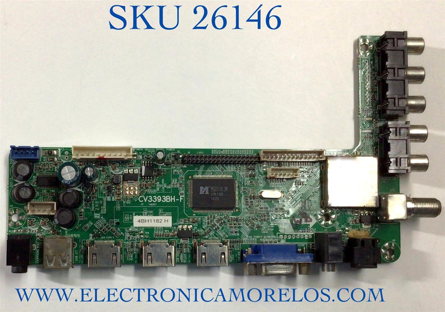 MAIN PARA TV SANSUI NUMERO DE PARTE 4BH1182 / CV3393BH-F / 1.80.60.00411 / 890.JRA-3393BH12-OH / PANEL CX500DLEDM / MODELO SLED5018 - Imagen 1