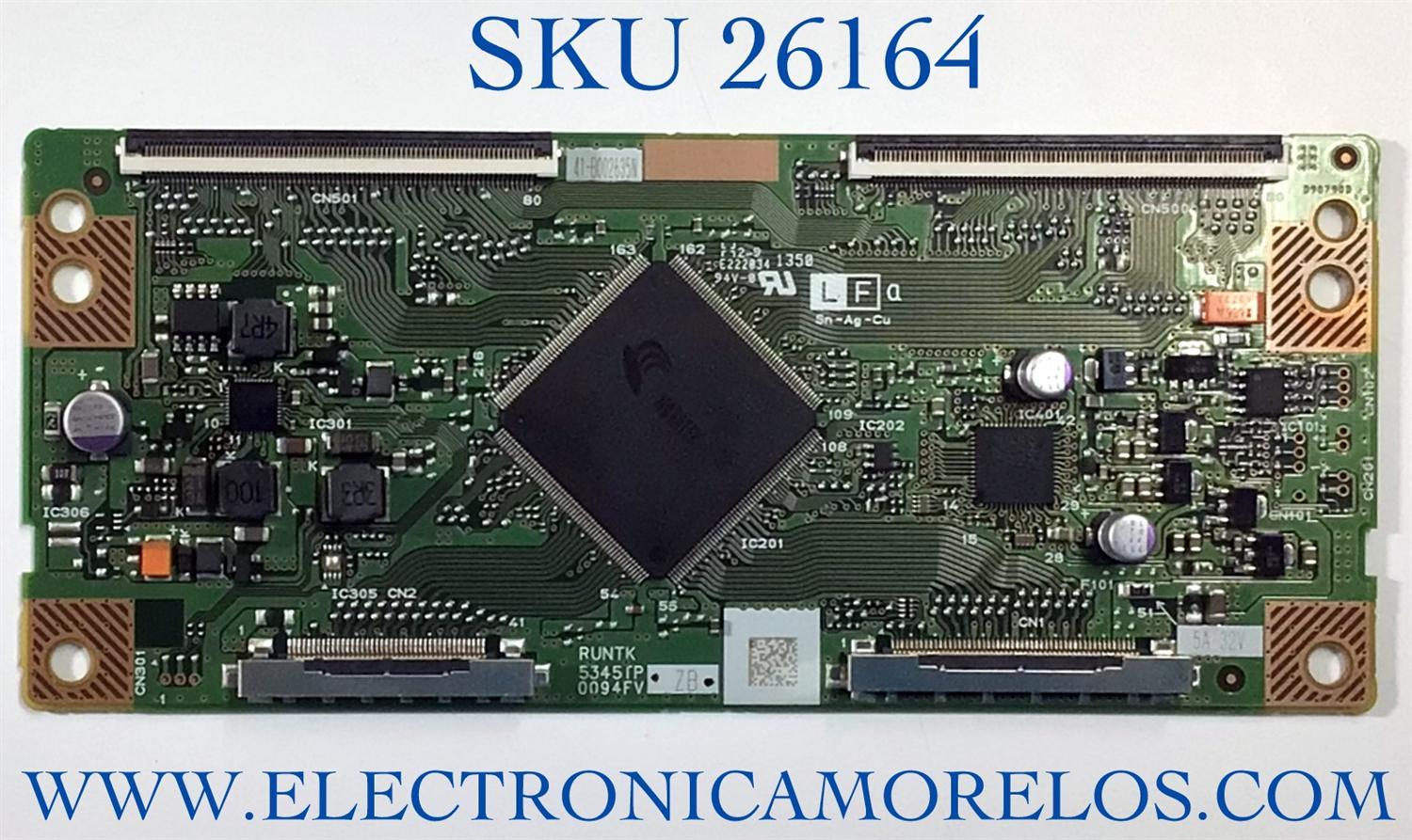 T-CON PARA TV VIZIO NUMERO DE PARTE RUNTK5345TPZB / 41-B002635N / PANEL J600D3LC4N / MODELO M601D-A3R LFTROWDQ / M601D-A3R