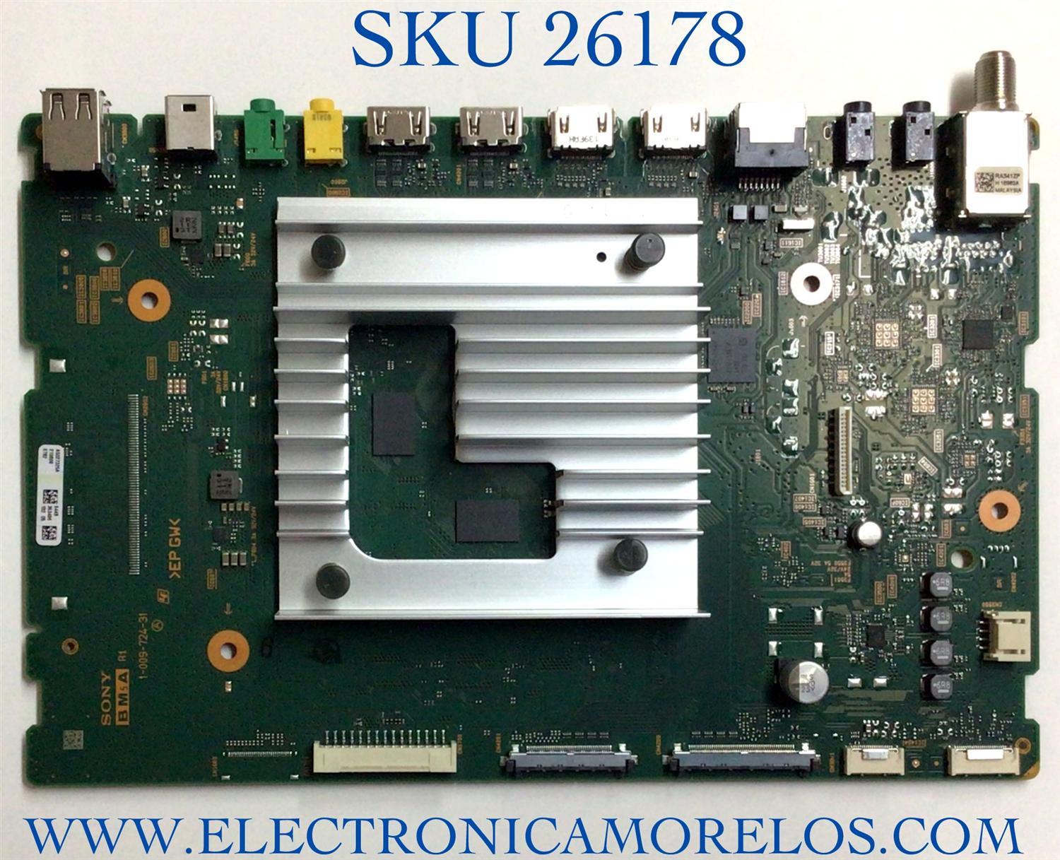MAIN PARA TV SONY NUMERO DE PARTE A-5027-325-A / 544 / 1-009-724-31 / A5027325A / PANEL YDBM055CCS11 / DISPLAY ST5461D11-2 VER.2.2 / MODELO KD-55X85J / KD55X85J