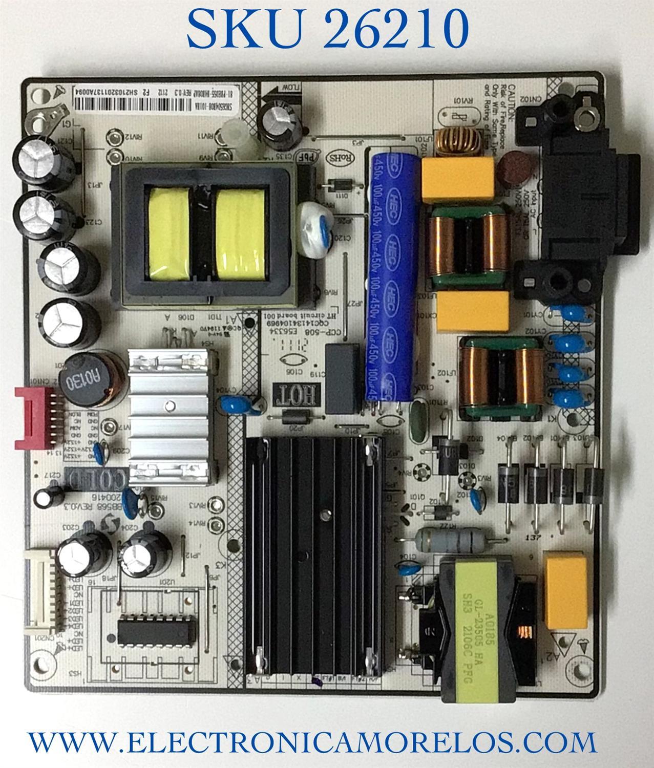 FUENTE DE PODER ORIGINAL PARA TV LG / NUMERO DE PARTE 81-PBE055-H4B08AP / SHG6504B08-101HA / DLBB568 / DLBB568 VER:0.3 / CQC14134104969 / 20200416 / CCP-508 / E56334 / PANEL LVU550LGDXE0212 / MODELO 55UP7000PUA / 55UP7000PUA.CUSYLH