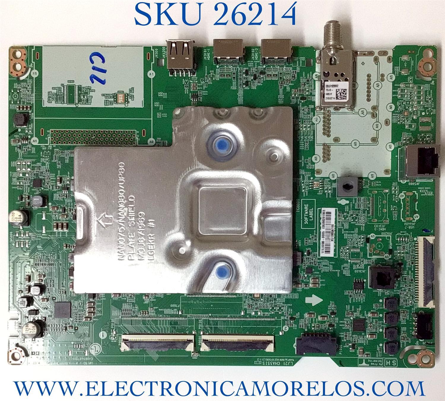 MAIN PARA TV LG NUMERO DE PARTE EBU66281903 / EAX69487906 / 1I1L009B-0005 / XAU1865A190 / PANEL NC550TQG-ABKH3 / MODELO 55UP7670PUC