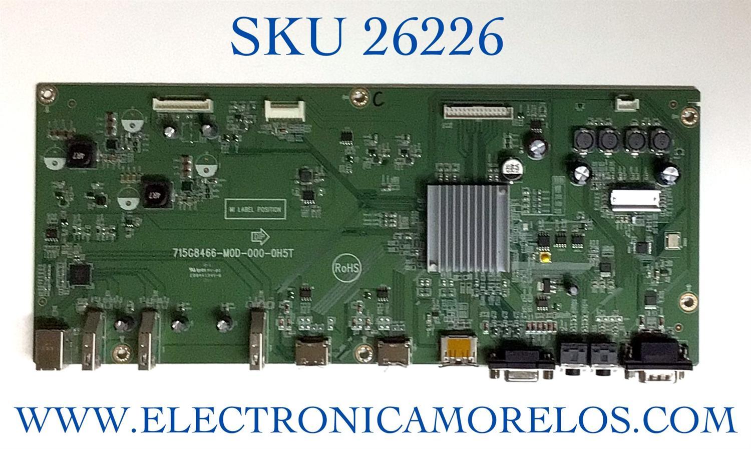 MAIN PARA MONITOR DELL NUMERO DE PARTE GQGCB0DL0550000 / 715G8466-M0D-000-0H5T / 3713316M0084 / (Q)GQGCB0DL0550000 / PANEL TPT550J1-HVN06.U REV :S510F / MODELO BXLNZC2