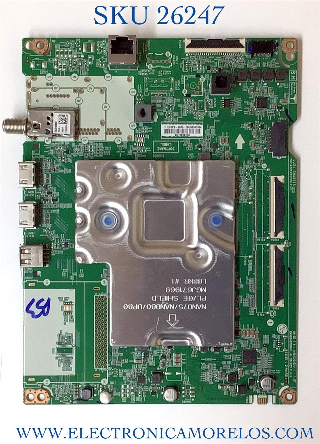 MAIN PARA TV LG NUMERO DE PARTE EBU66347004 / EAX69487906(1.0) / PANEL NC430TQG-AAKH3 / MODELO 43UP7670PUC.BUSYLJM / 43UP7670PUC