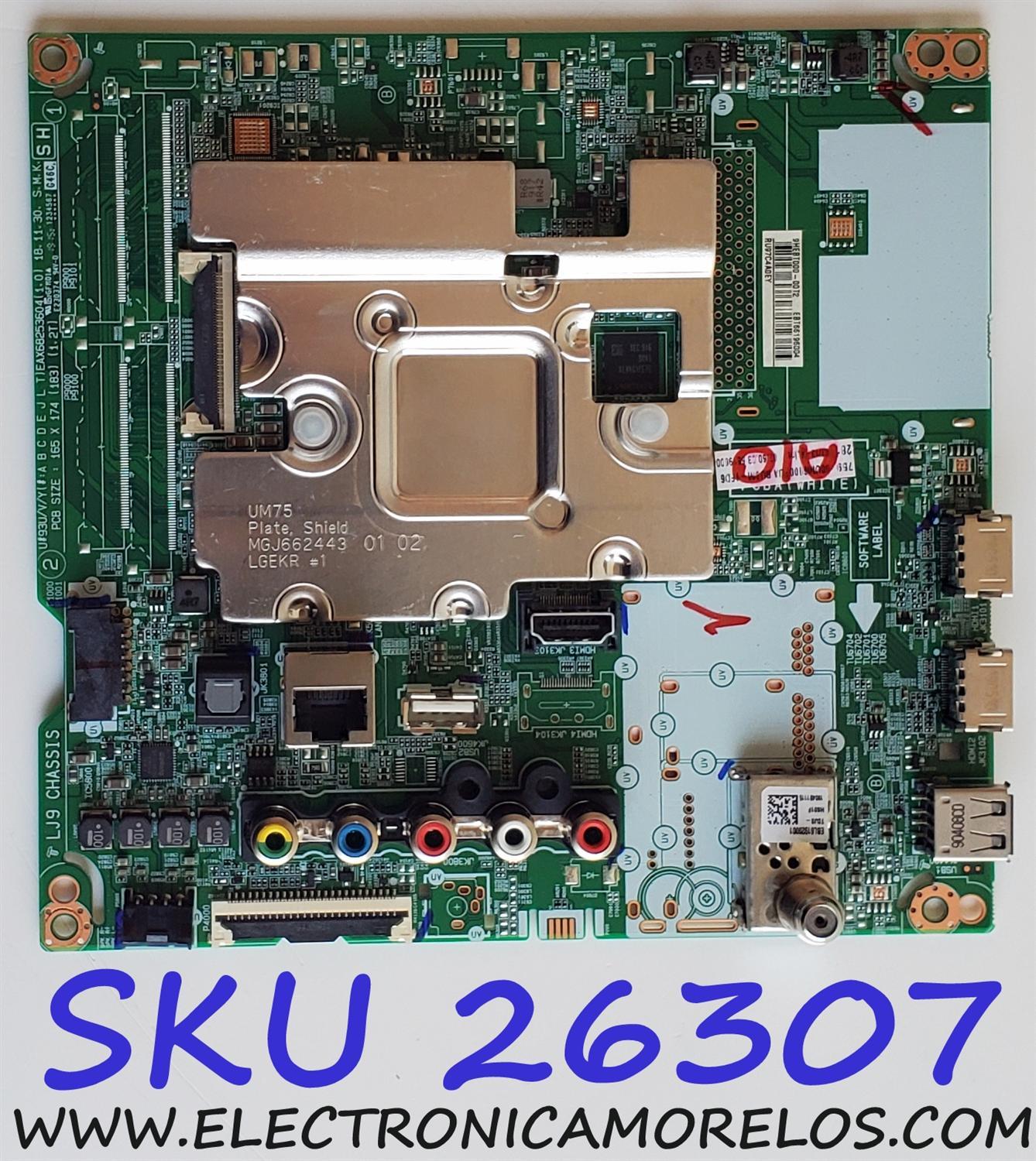 MAIN PARA TV LG 4K·UHD·HDR SMART TV / NUMERO DE PARTE EBT66196004 / EAX68253604 / 66196004 / EAX68253604(1.0) / MODELO 60UM6900PUA / 60UM6900PUA.BUSMLOR