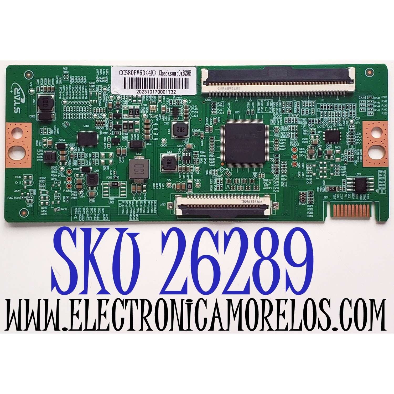 T-CON ORIGINAL PARA TV / NUMERO DE PARTE CC580PV6D / TU961KPGPS1-A V1.6. / CC580PV6D<4K> / 202310170001732 / TU961KPGPS1-A V1.6 / DISPLAY CC580PV6D VER.01 / MODELO QUASAR Q58USE1 58'' PULGADAS