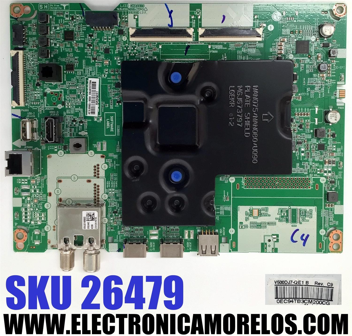MAIN ORIGINAL PARA TV LG 4K UHD HDR SMART TV / NUMERO DE PARTE EBU67377304 / EAX70043606 / 67377304 / EAX70043606(1.3) / PANEL NC500TQG-VXKHC / DISPLAY V500DJ7-QE1 B REV.C9 / MODELO 50UR7800PSB / 50UR7800PSB.BWMJLJM