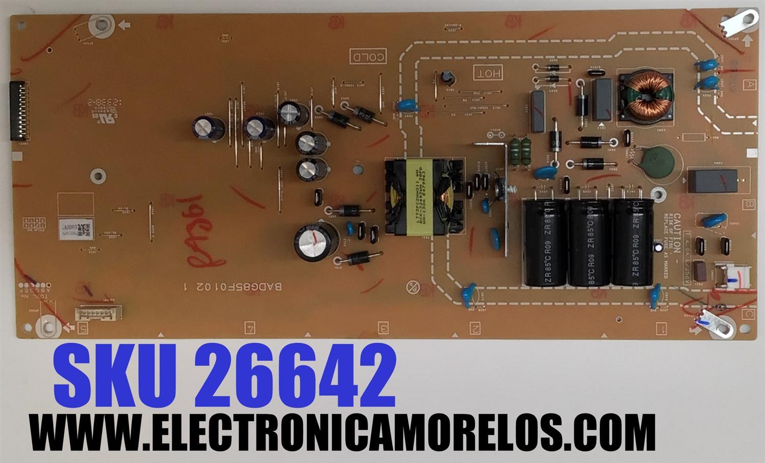 FUENTE DE PODER PARA TV PHILIPS / NUMERO DE PARTE AFA86MPWT / BADG85F0102 1 / P000016979 / PANEL UCF81XA-G032 / DISPLAY HV650QUB-F70 REV.2.0 / MODELO 65PUL6553 / 65PUL6553/F7