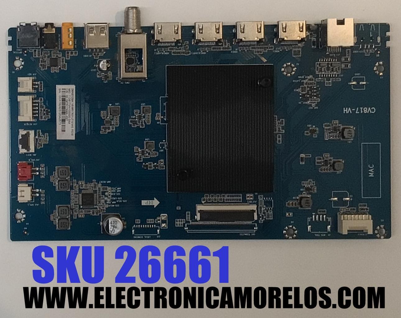 MAIN PARA TV PHILIPS / NUMERO DE PARTE 02-1MTR17AMA-J02T / CV817-VH / CV817-VH / DMA8012584 / V8-MR17K01-LF1V1415 / 7.D817VH100000.0A4 / DISPLAY ST6451D06-3 / MODELO 65PUL7973/F7