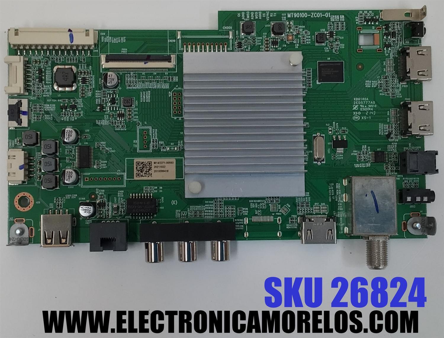 MAIN PARA TV JVC 4K·UHD·HDR· / NUMERO DE PARTE 515C90100M14 / MT90100-ZC01-01 / 20211022 / 2010099418 / DISPLAY V430DJ1-Q01 REV.D2 / MODELO 43MAW804 / LT-43MAW804